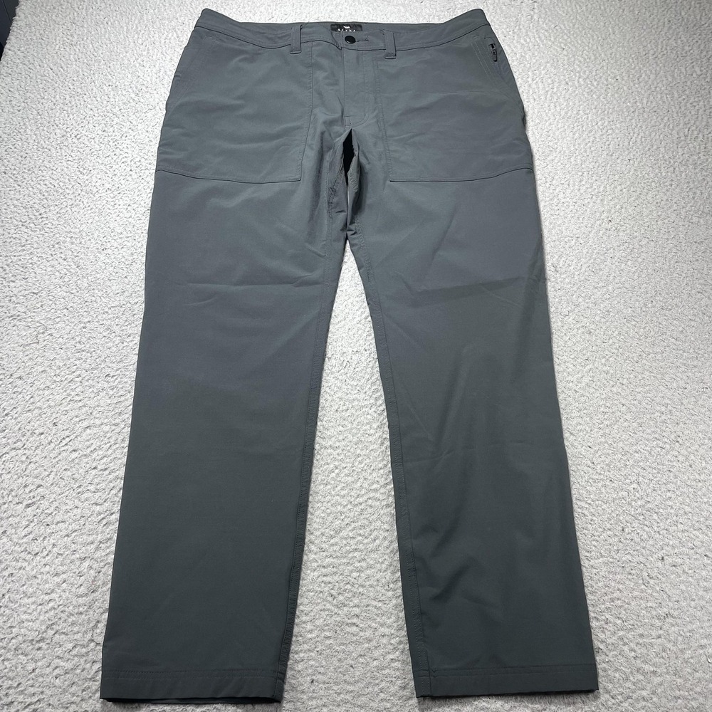 Sitka Pants Mens 38x32 Gray Stretch Hiking Outdoor Zip Pocket Khakis Performance